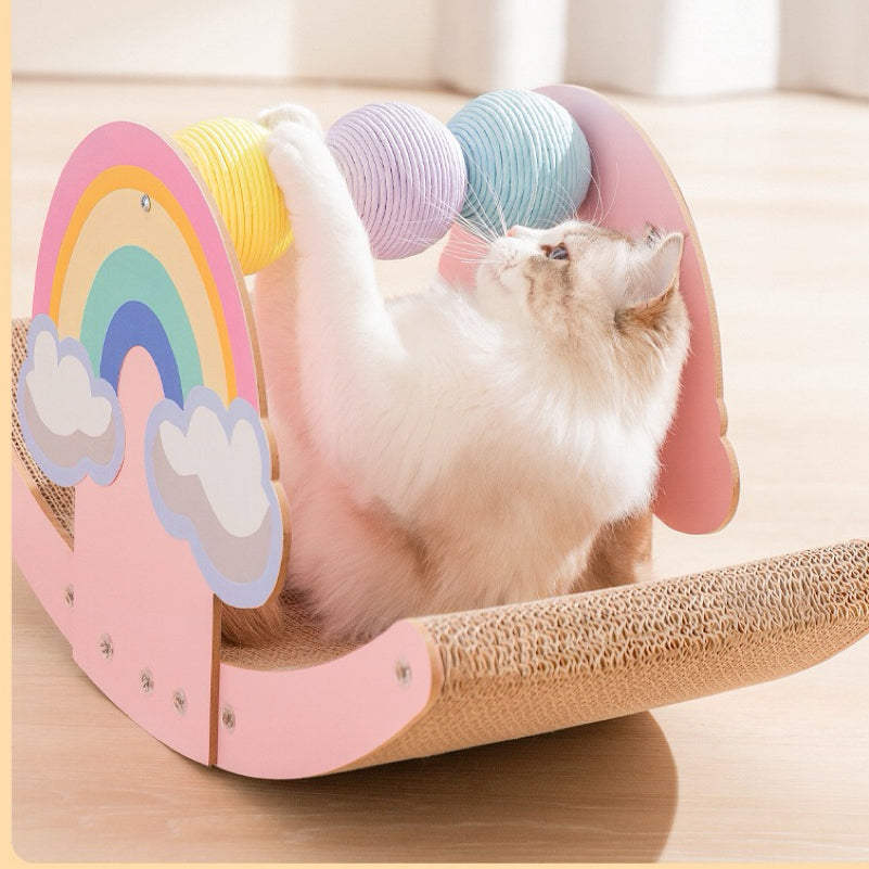 Cat Rainbow Rocking Scratcher