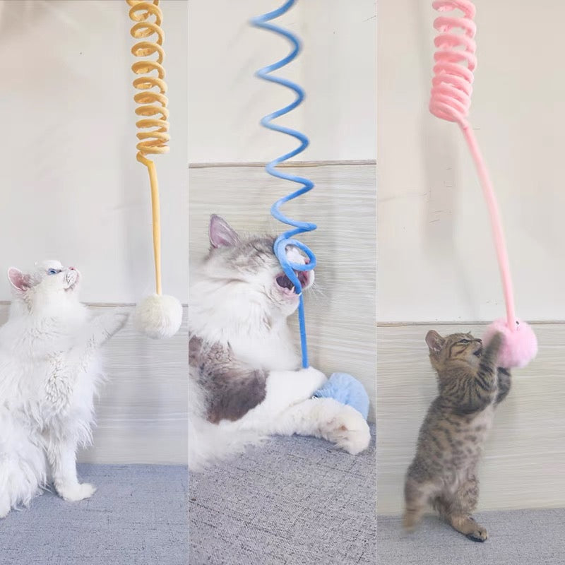 Fluffy Ball Spring Bouncing Toy