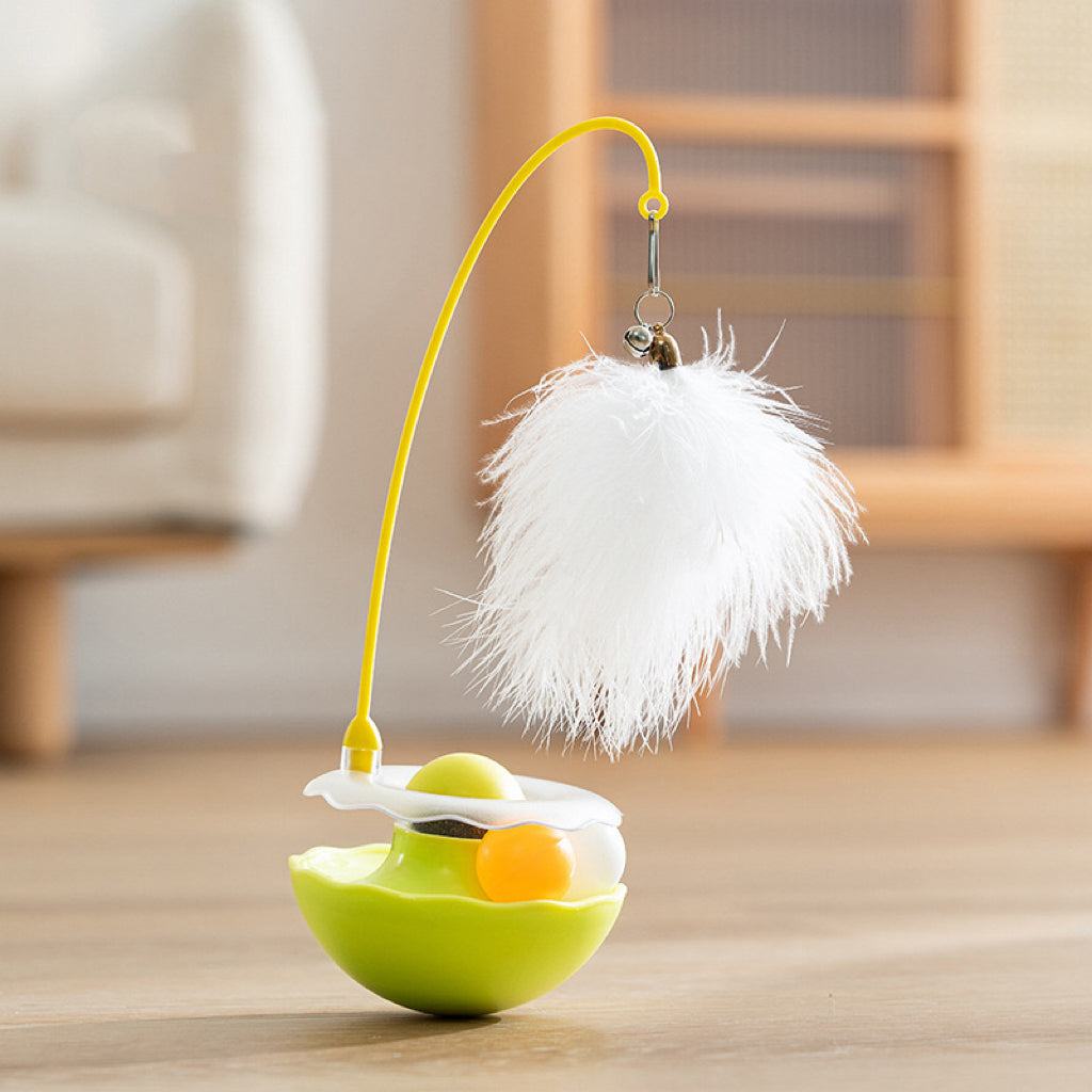 Cat Tumbler Toy with fluffy feather