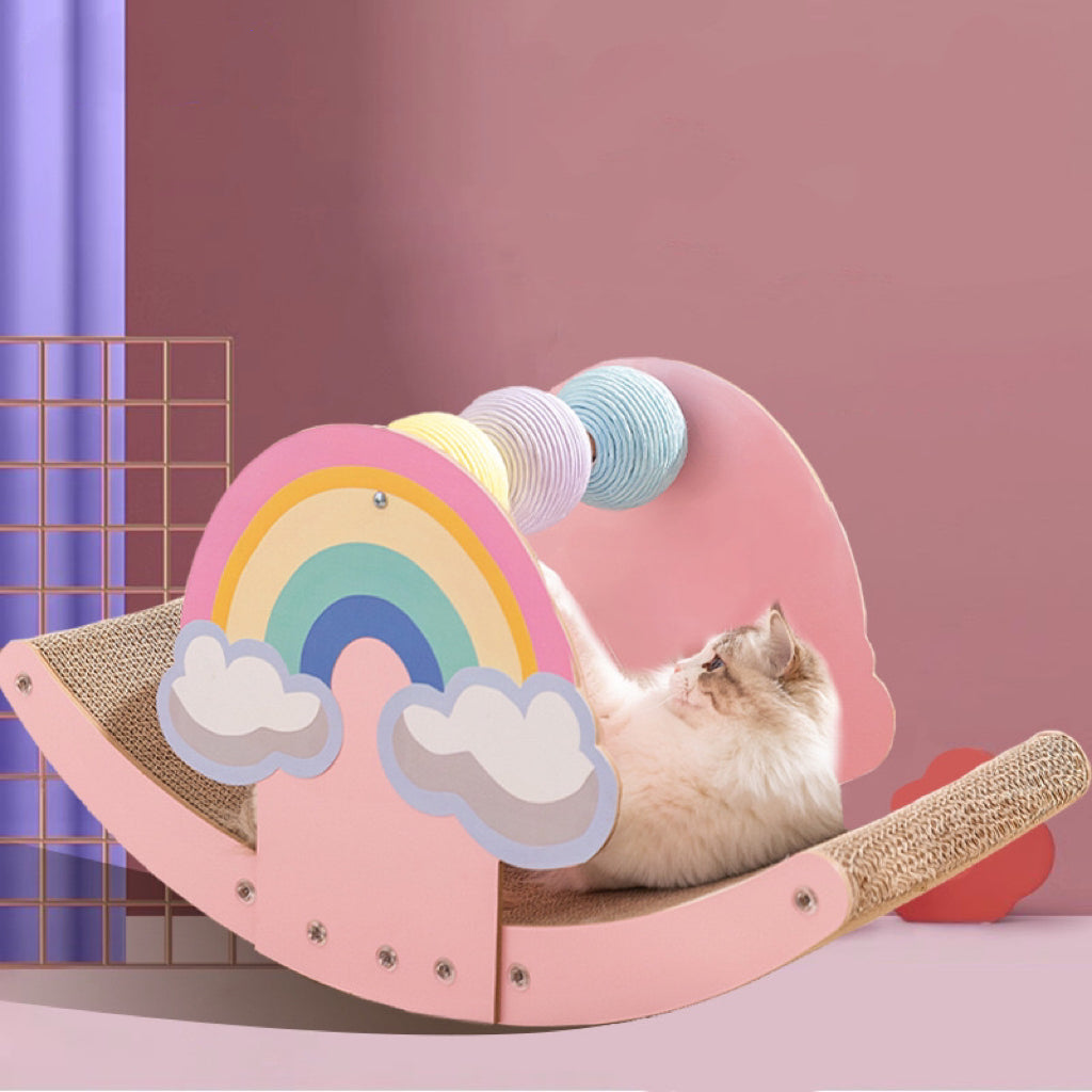 Cat Rainbow Rocking Scratcher