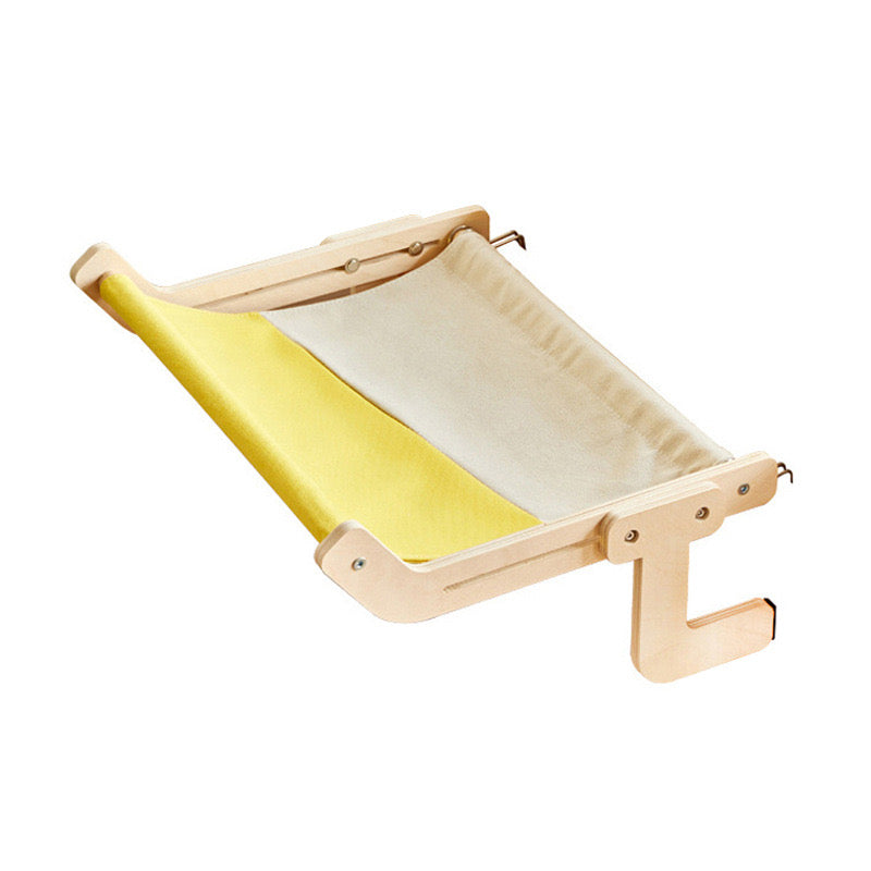 Cat Window Bedside Hammock - Yellow & Grey