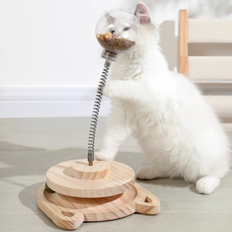 Cat Treat Dispenser Spring Ball Toy