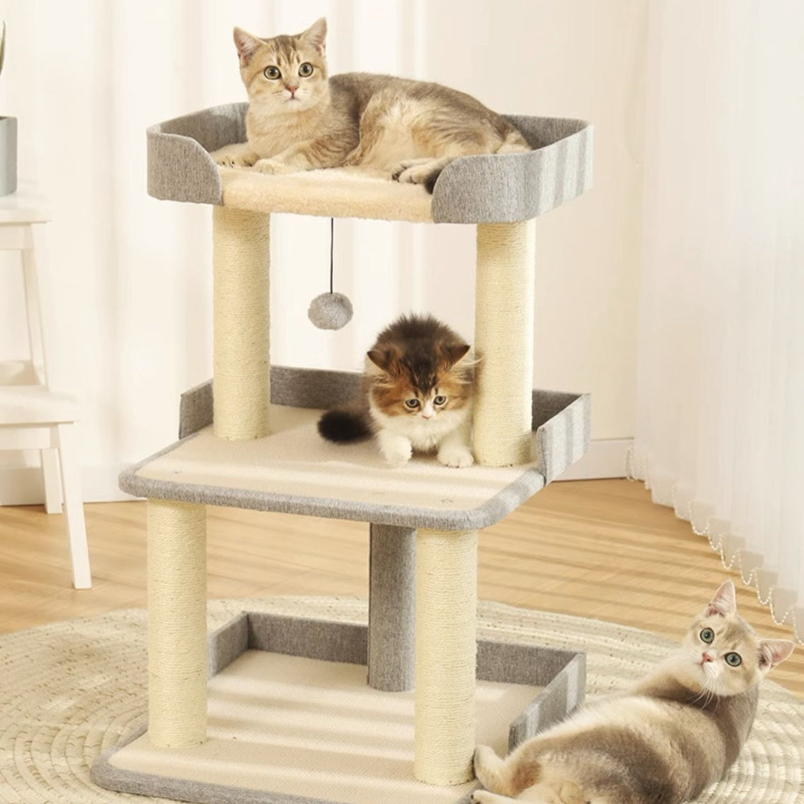 Cat Scratching Post Tower 3 Tier