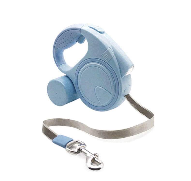 Dog Retractable Leash with Flash Light & Poop bag Dispenser