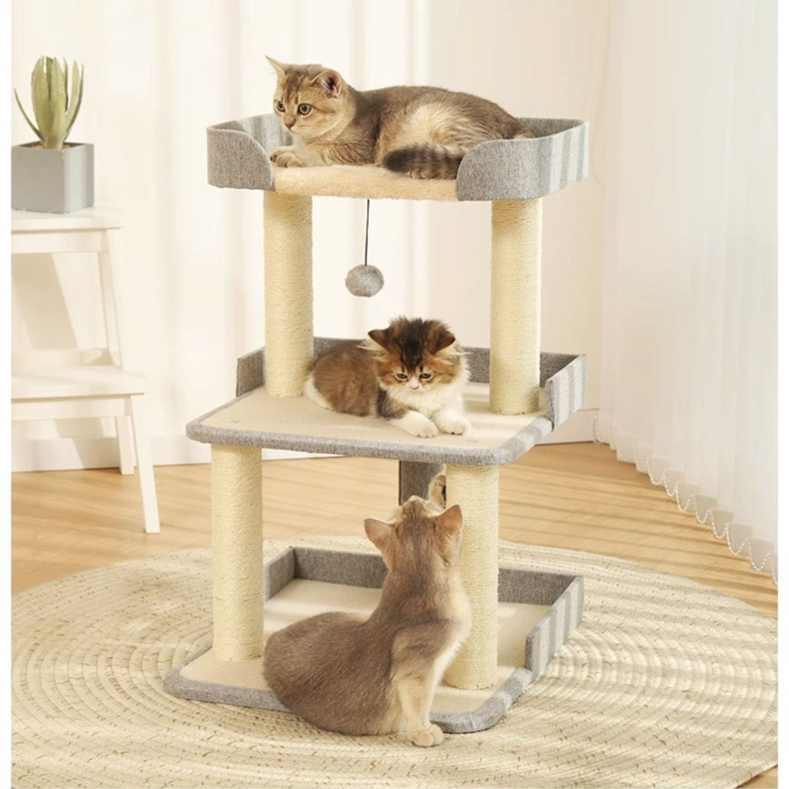 Cat Scratching Post Tower 3 Tier