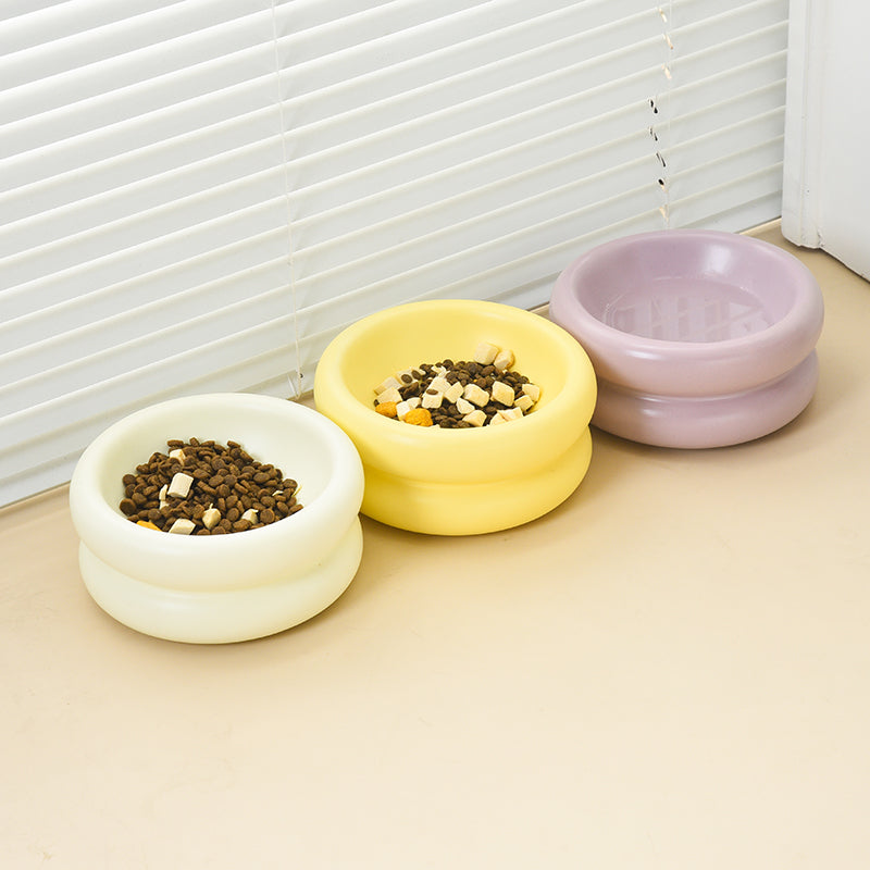 Pet Donut Ceramic Feeding Bowl (Available in 3 colours)