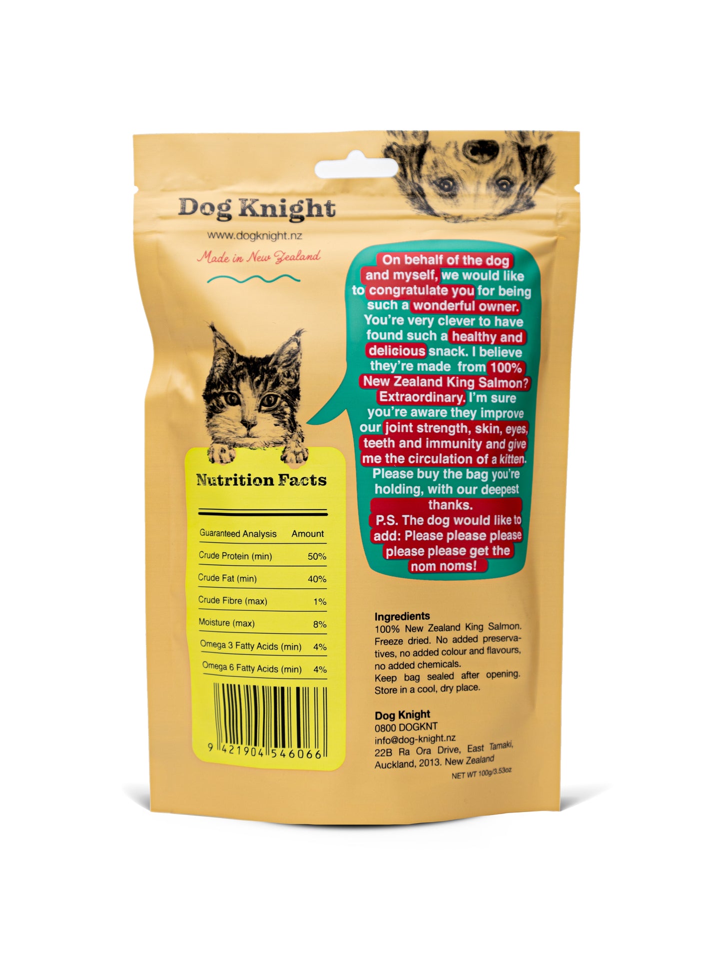 Dog Knight Freeze Dried King Salmon Fillets 100g