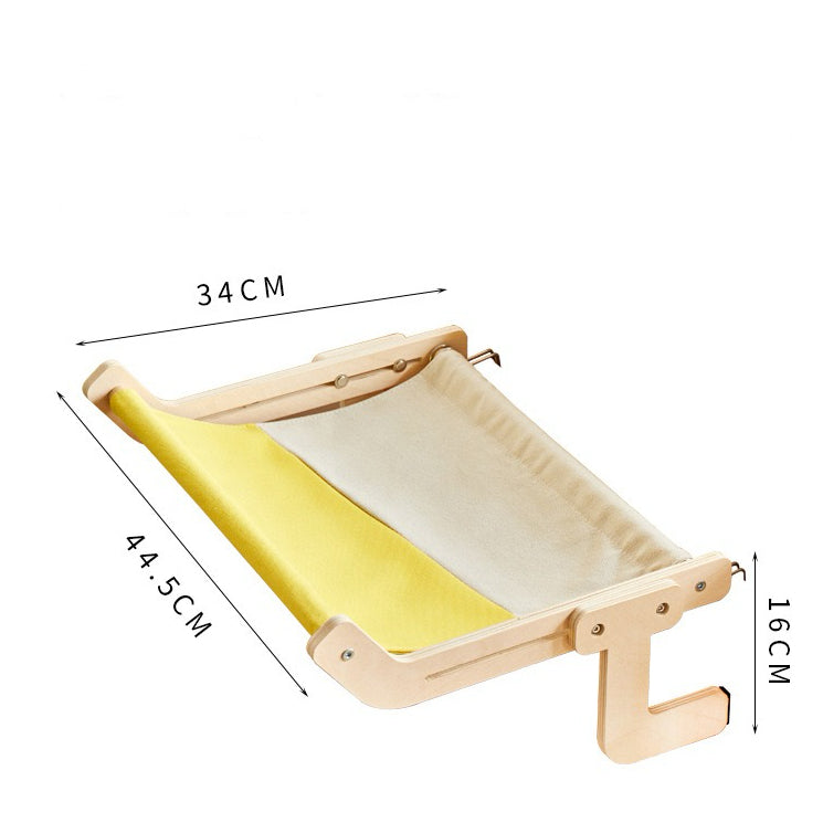 Cat Window Bedside Hammock - Yellow & Grey