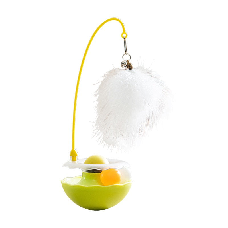 Cat Tumbler Toy with fluffy feather