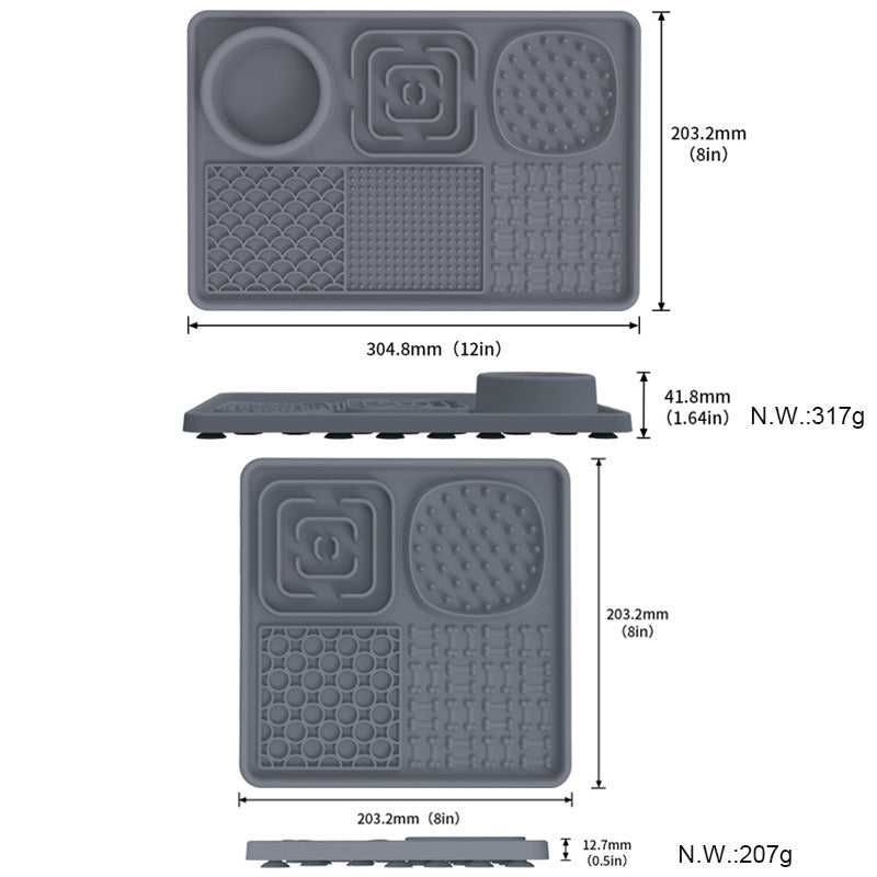 Dog 4-in-1 Silicone Slow Feeding Mat