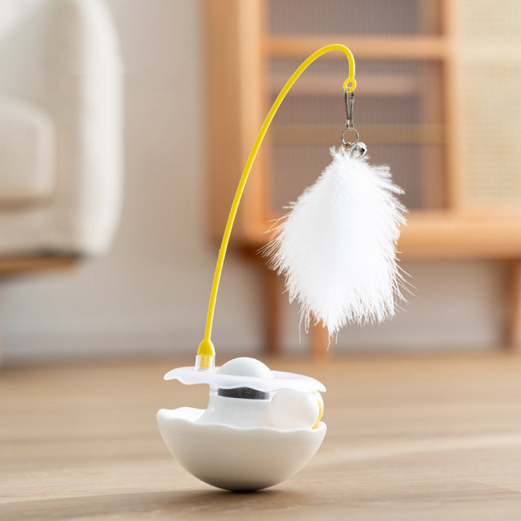 Cat Tumbler Toy with fluffy feather