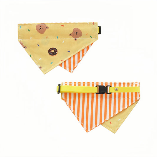 Cat Double Sided Revisable Bib - Donut Bear