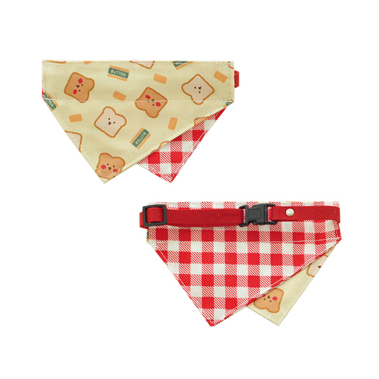 Cat Double Sided Revisable Bib - Butter Toast