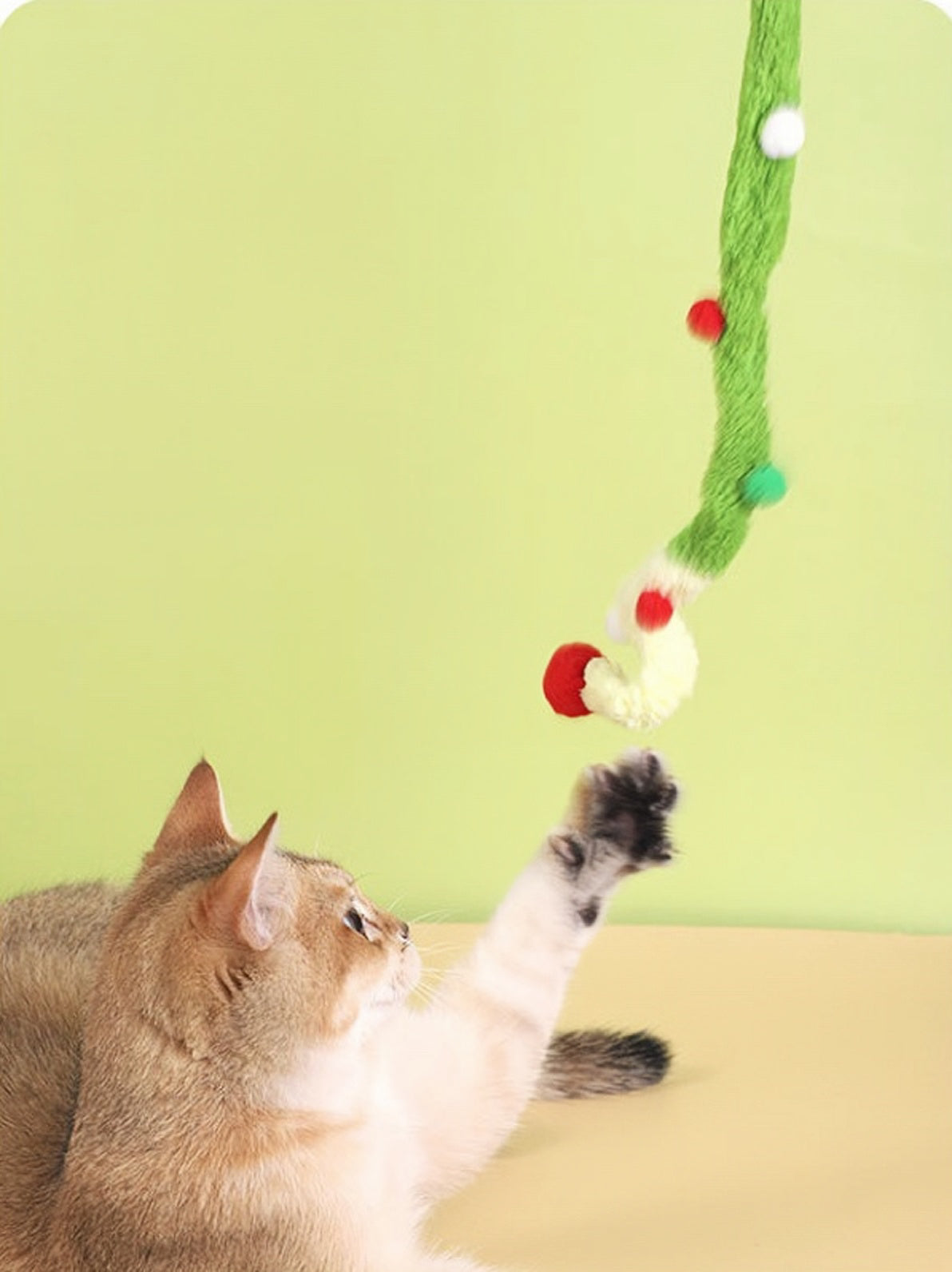 Cat Christmas Pom Pom Teaser Wand