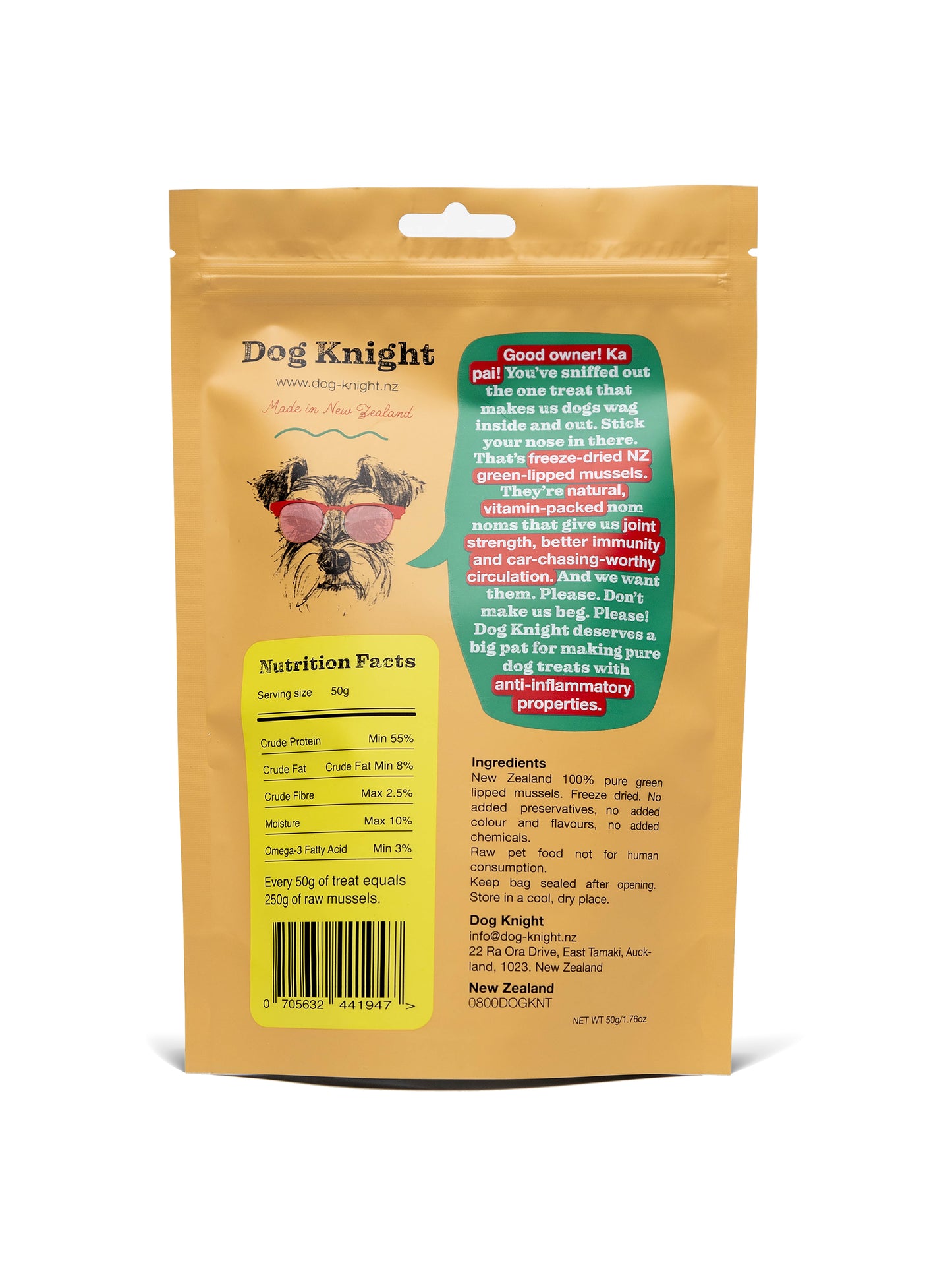 Dog Knight Pet Treats Freeze Dried Mussels 50g