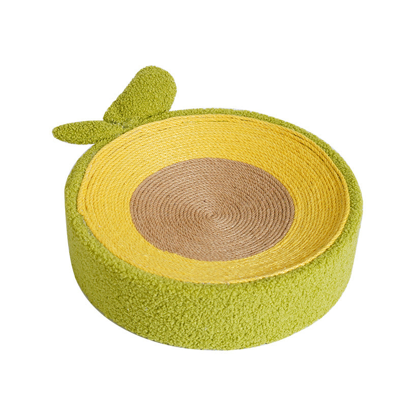 2 in 1 Avocado Cat Scratcher Pad Bowl Bed